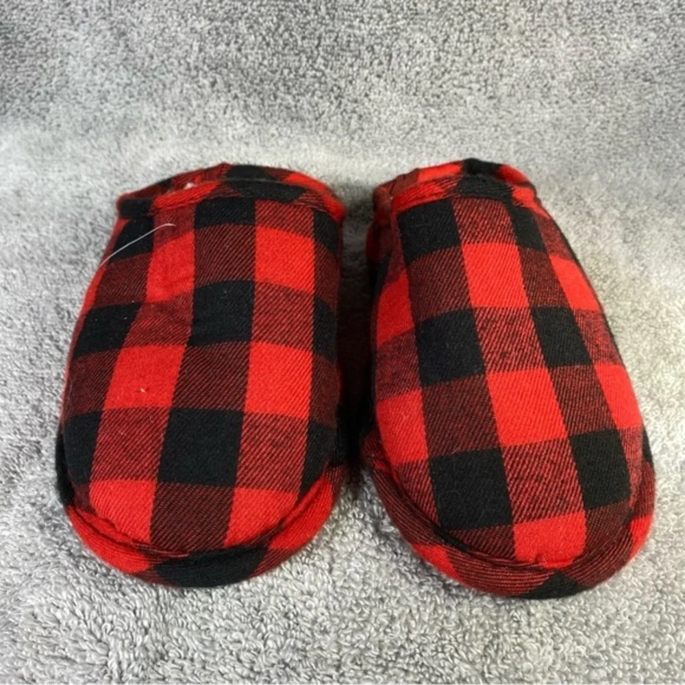 Holiday Times Toddler‎ Slippers Plaid Size 9-10 New With Tags Slip On